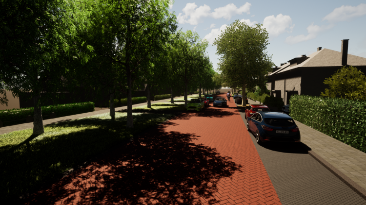 In- en uitrit van de parallelweg